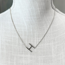 Silver H Mini Initial Letter Necklace