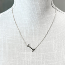 Silver I Mini Initial Letter Necklace