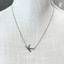 Silver K Mini Initial Letter Necklace