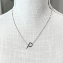 Silver P Mini Initial Letter Necklace