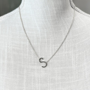 Silver S Mini Initial Letter Necklace