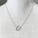 Silver U Mini Initial Letter Necklace