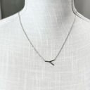 Silver Y Mini Initial Letter Necklace