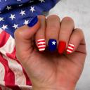 Red, White & Blue Patriotic Nail Wraps  |  4th of July Non-Toxic Nail Polish Stickers, Decals, and Strips for DIY Manicures
