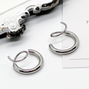 Silver Hoop Double Twist Earrings