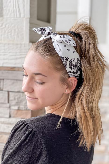 Bandana Headband with Knotted Bow - 4 Colors