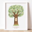 5 Names Personalized Family Tree Art Print | Christmas Gift for Grandparents | Free Shipping