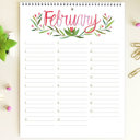 Large Floral Watercolor Birthday Calendar | 8.5"x11" | Perpetual Calendar | Free Shipping