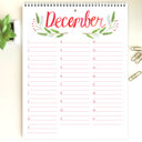  Large Floral Watercolor Birthday Calendar | 8.5"x11" | Perpetual Calendar | Free Shipping