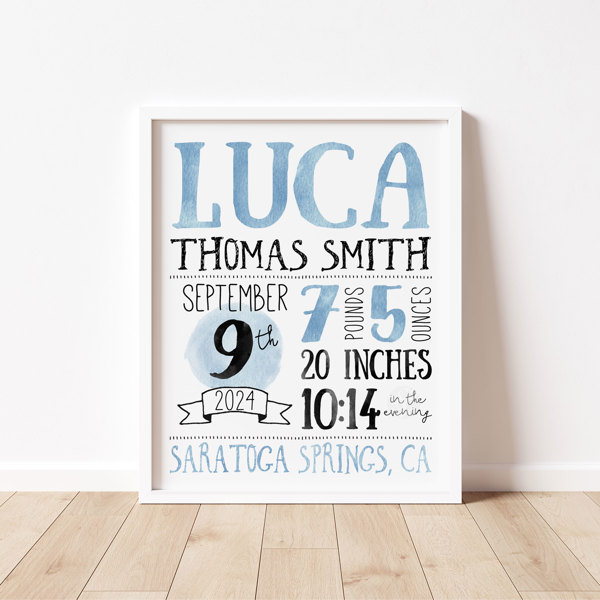 Birth Stats Art Print | 10 Colors