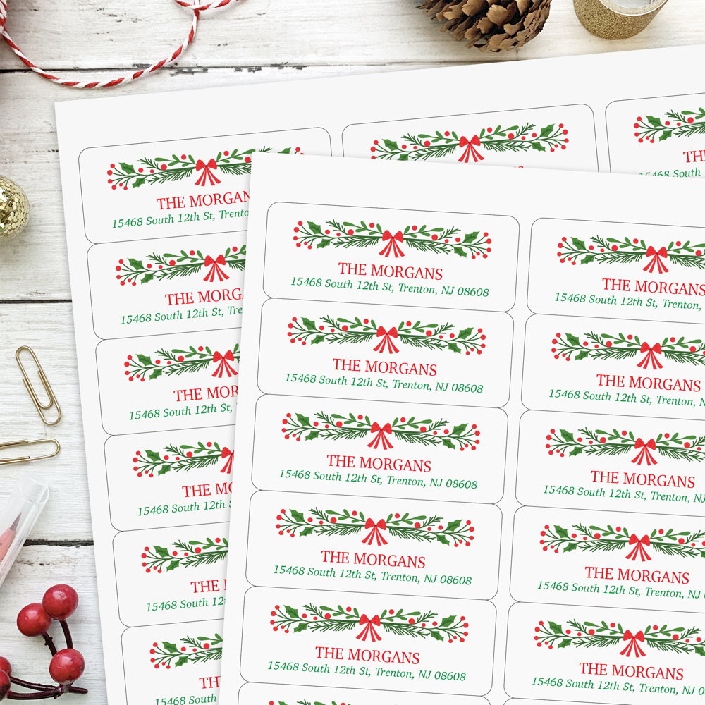 Personalized Christmas Address Labels | Set of 60