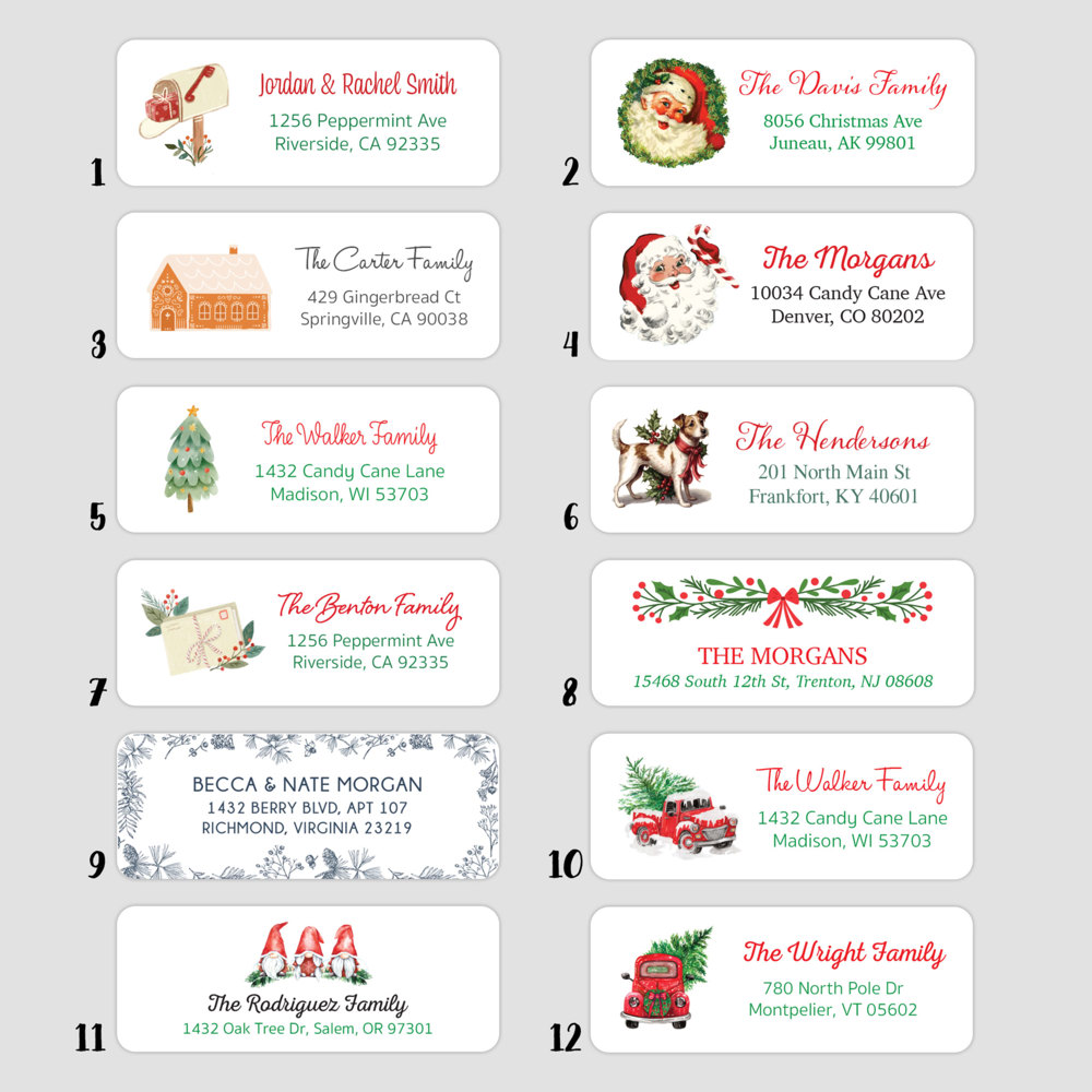 Personalized Christmas Address Labels | Set of 60