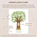 8 Names Personalized Family Tree Art Print | Christmas Gift for Grandparents | Free Shipping