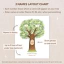 2 Names Personalized Family Tree Art Print | Christmas Gift for Grandparents | Free Shipping