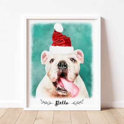 Digital Watercolor Pet Portrait | Art Print | Personalized Gift | Free Shipping