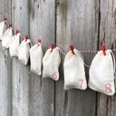  Advent Calendar Set | 24 cloth drawstring bags with mini clothespins and twine