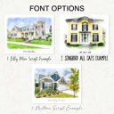  Digital Watercolor House Portrait | Art Print | Custom Home Portrait | Personalized Gift | Free Shipping