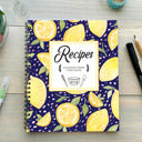  Recipe Journal | Watercolor Lemons Blank Cookbook | Recipe Notebook