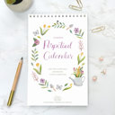  Watercolor Perpetual Calendar | Botanical Birthday Calendar | Hand Painted Illustrations  | Free Shipping