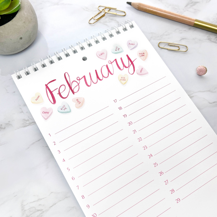 Watercolor Perpetual Calendar | Botanical Birthday Calendar | Hand Painted Illustrations  | Free Shipping