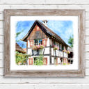  Digital Watercolor House Portrait | Art Print | Custom Home Portrait | Personalized Gift | Free Shipping