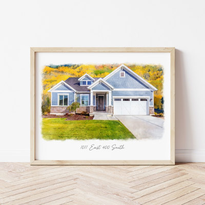 Digital Watercolor House Portrait | Art Print | Custom Home Portrait | Personalized Gift | Free Shipping