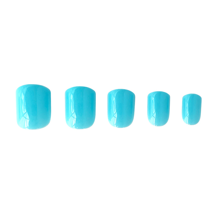 24 pcs A Dream Come Blue Press On Nails Short Square