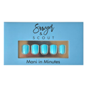  24 pcs A Dream Come Blue Press On Nails Short Square