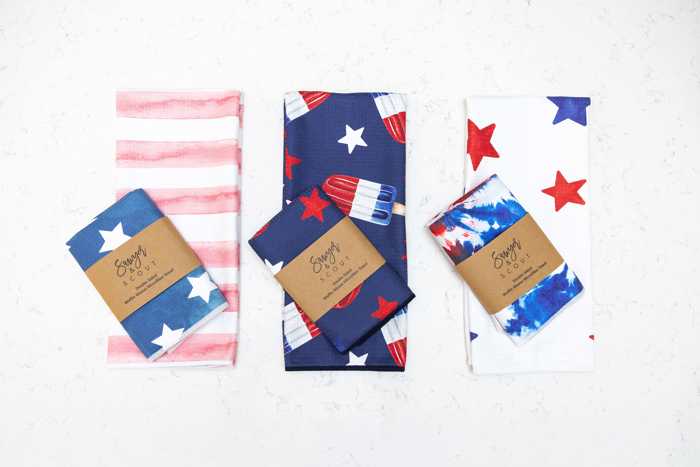 Stars and Stripes Waffle Hand Towel
