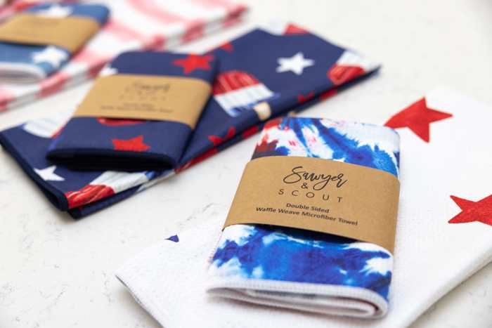 American Tie Dye Waffle Hand Towel