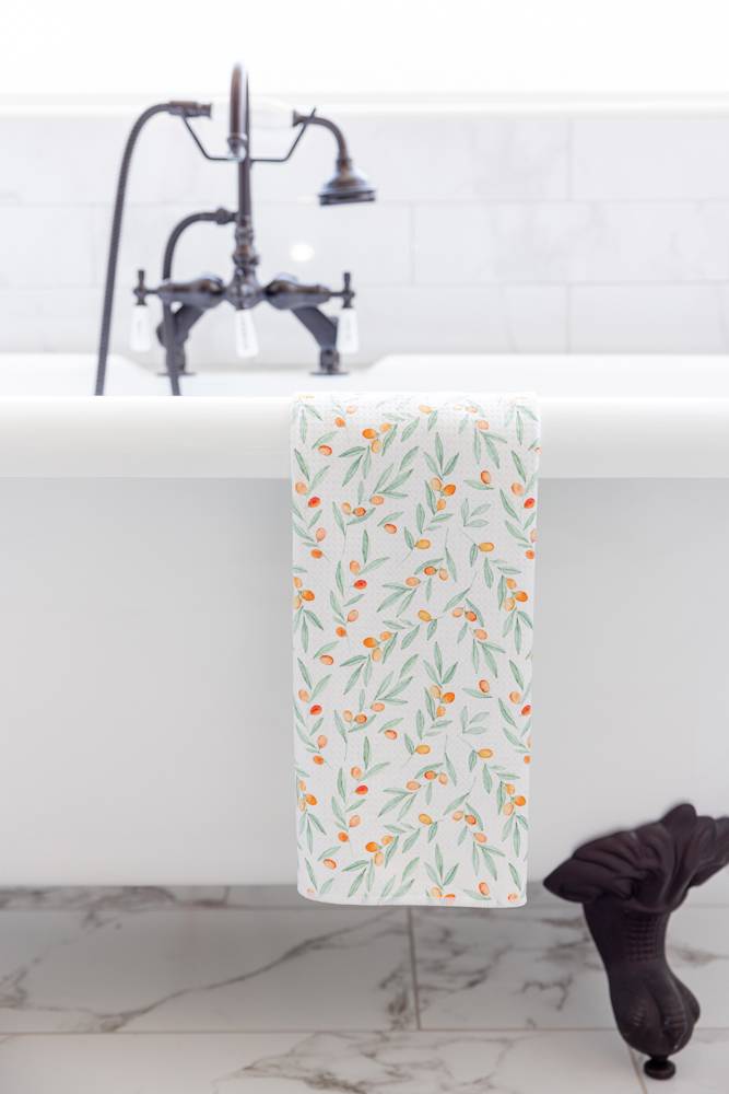 Orange Berries Waffle Hand Towel