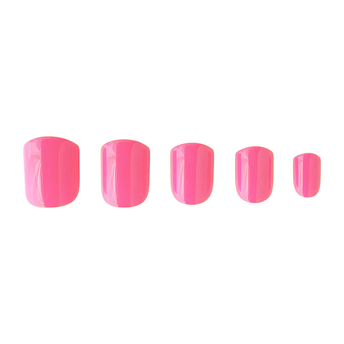 24 pcs Some Like it Hot Pink Press On Nails short square