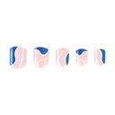  24 pcs Tangled Up in Blue Press On Nails short square