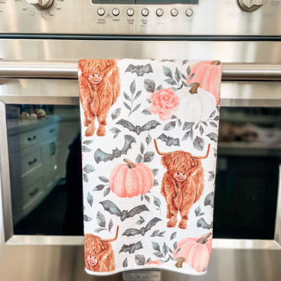Haunted Highland Waffle Hand Towel