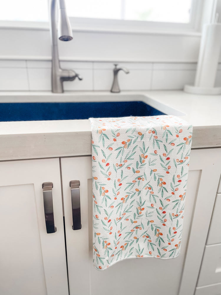 Orange Berries Waffle Hand Towel