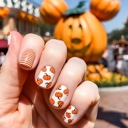  24 Pcs Pumpkin Patch Press On Nails short square