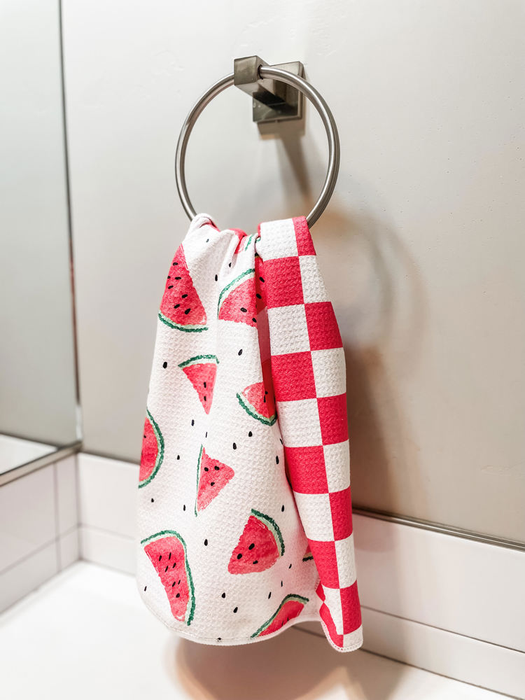 Sweet Watermelon Waffle Hand Towel