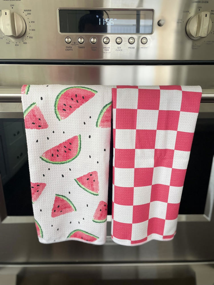 Sweet Watermelon Waffle Hand Towel