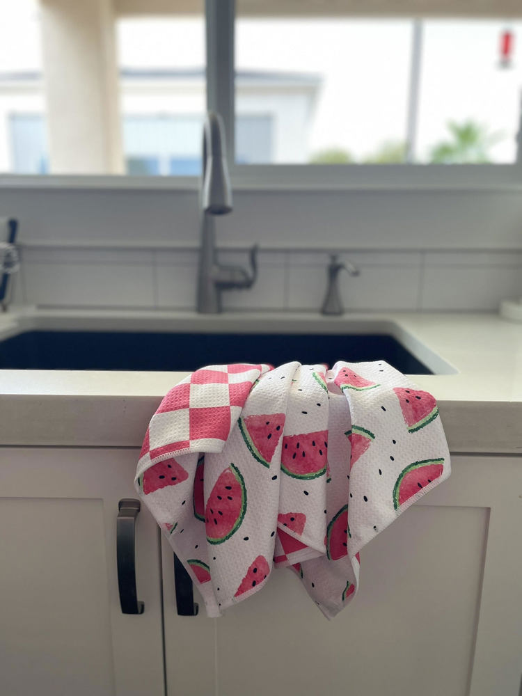 Sweet Watermelon Waffle Hand Towel