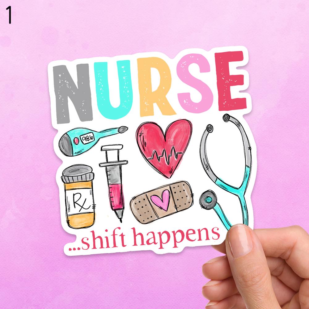 Nurse Water Bottle Laptop Vinyl Stickers