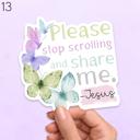 13 - Scroll Jesus Assorted Butterfly Vinyl Stickers