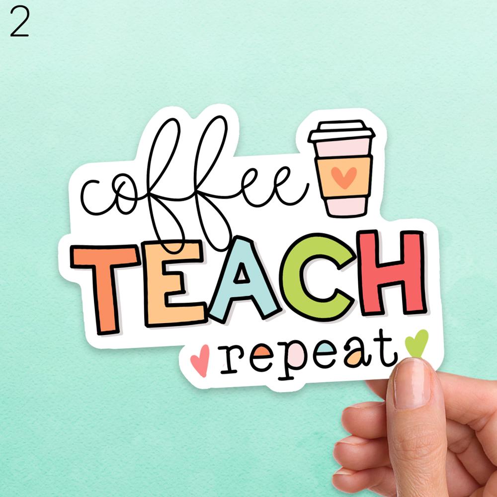 Assorted Teacher Laptop Vinyl Stickers