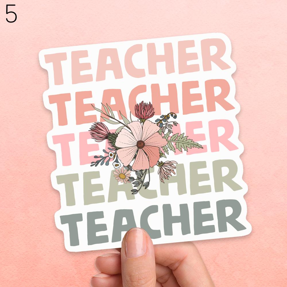 Assorted Teacher Laptop Vinyl Stickers