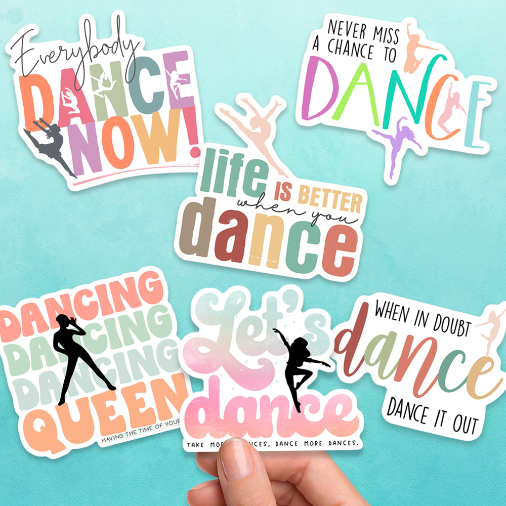 Dance Laptop Waterproof Viny Sticker Pack (set of 6)