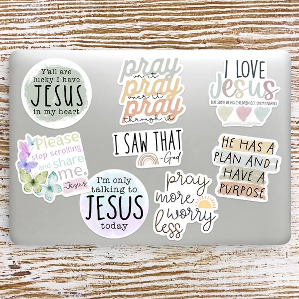 Assorted Faith Laptop Water Bottle Car Waterproof Vinyl Stickers