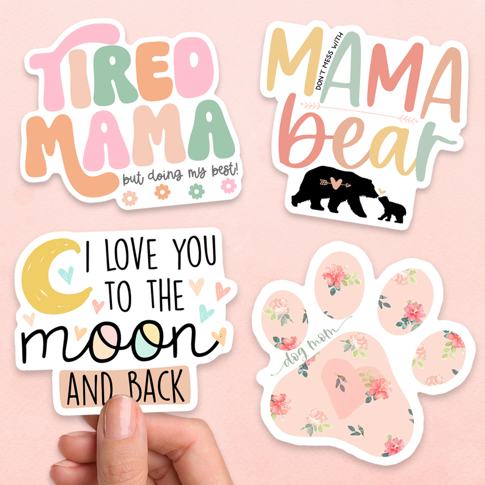 Assorted Mom Vinyl Laptop Waterproof Stickers