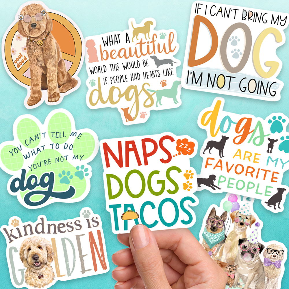 Assorted Dog Waterproof Laptop Stickers