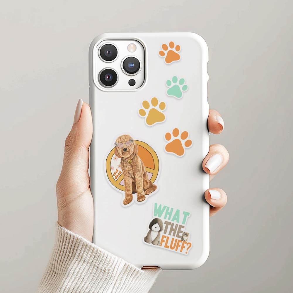 Mini Phone Case Vinyl Waterproof Stickers Dogs 