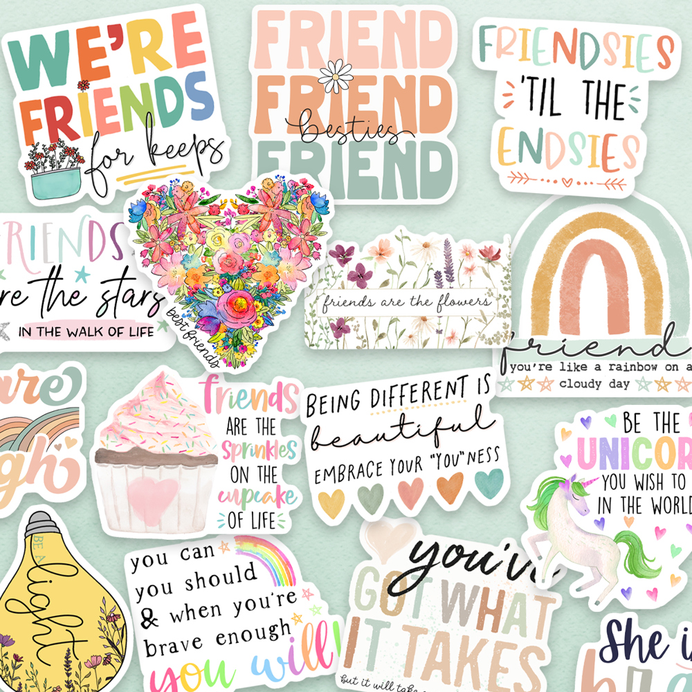 Assorted Friends Stocking Stuffer Laptop Vinyl Stickers