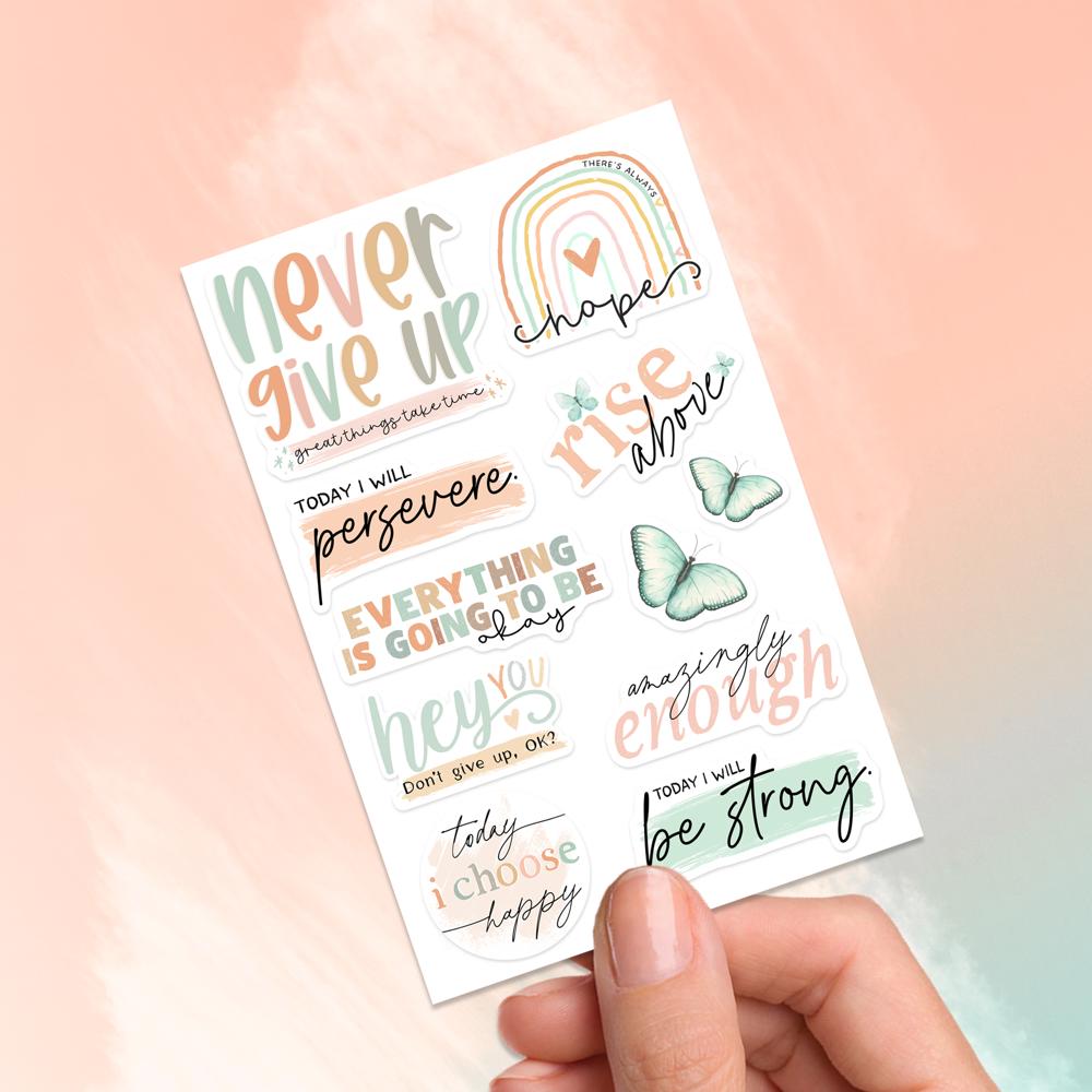 Mini Vinyl Waterproof Stickers Encouragement